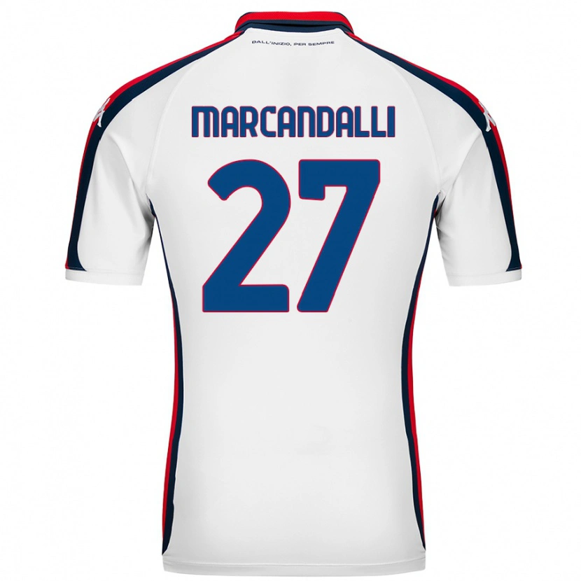 Danxen Uomo Maglia Alessandro Marcandalli #27 Bianco Kit Gara Away 2024/25 Maglietta
