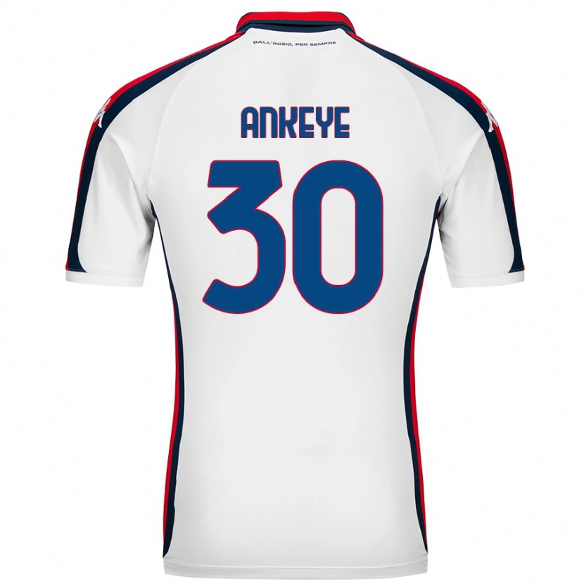 Danxen Uomo Maglia David Ankeye #30 Bianco Kit Gara Away 2024/25 Maglietta