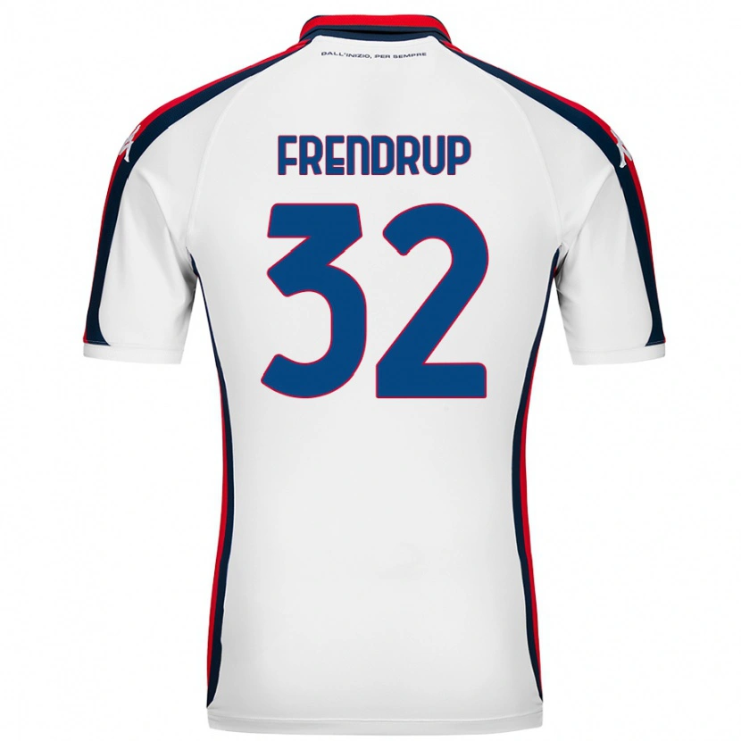 Danxen Uomo Maglia Morten Frendrup #32 Bianco Kit Gara Away 2024/25 Maglietta