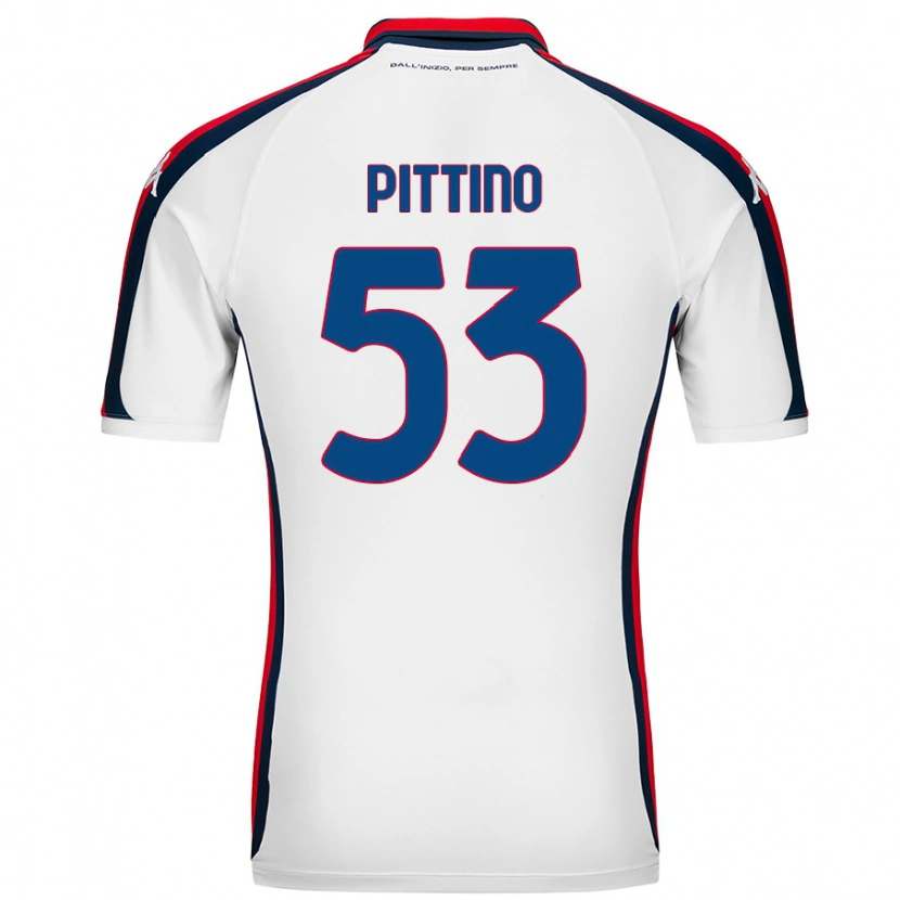 Danxen Uomo Maglia Tommaso Pittino #53 Bianco Kit Gara Away 2024/25 Maglietta