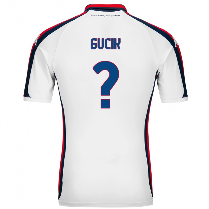 Danxen Uomo Maglia Nicolas Gucik #0 Bianco Kit Gara Away 2024/25 Maglietta