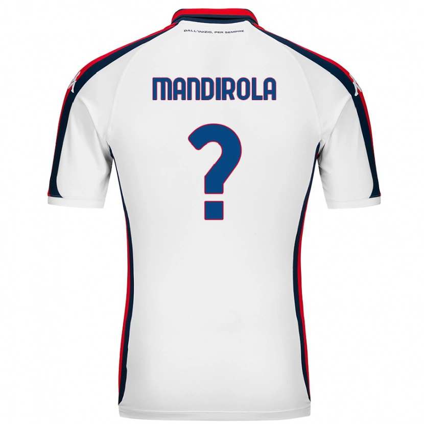 Danxen Uomo Maglia Gabriele Mandirola #0 Bianco Kit Gara Away 2024/25 Maglietta