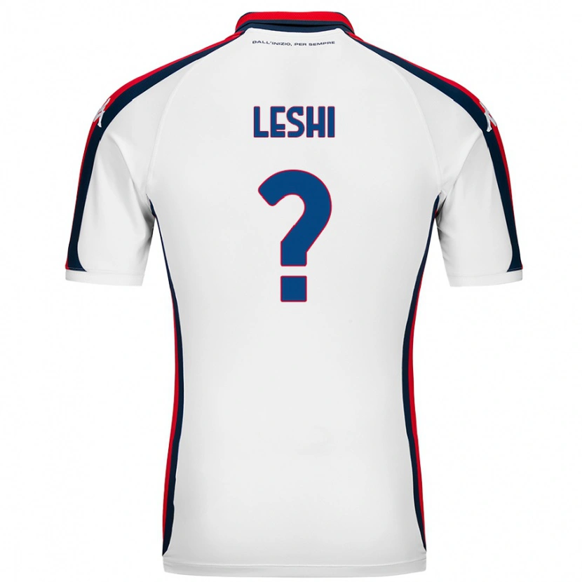 Danxen Uomo Maglia Arber Leshi #0 Bianco Kit Gara Away 2024/25 Maglietta
