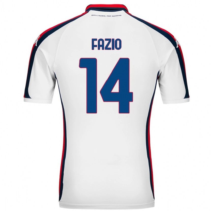 Danxen Uomo Maglia Tommaso Fazio #14 Bianco Kit Gara Away 2024/25 Maglietta