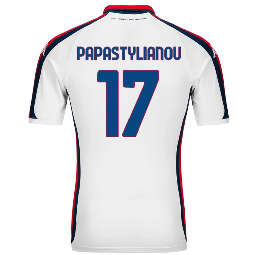 Danxen Uomo Maglia Lysandros Andreas Papastylianou #17 Bianco Kit Gara Away 2024/25 Maglietta