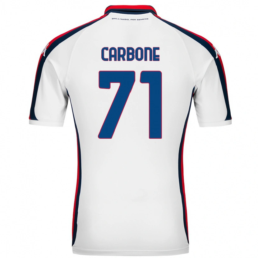 Danxen Uomo Maglia Filippo Carbone #71 Bianco Kit Gara Away 2024/25 Maglietta