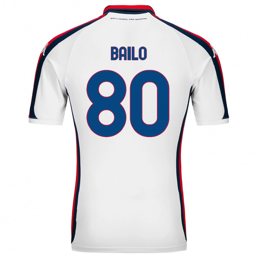 Danxen Uomo Maglia Giorgio Bailo #80 Bianco Kit Gara Away 2024/25 Maglietta