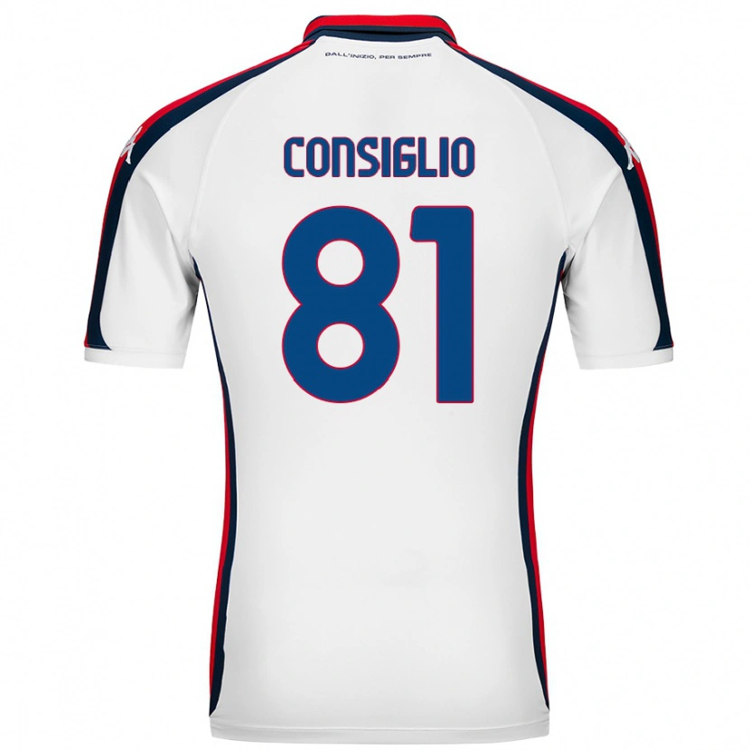 Danxen Uomo Maglia Leonardo Consiglio #81 Bianco Kit Gara Away 2024/25 Maglietta