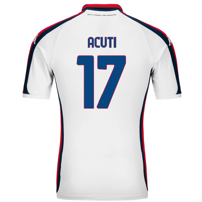 Danxen Uomo Maglia Arianna Acuti #17 Bianco Kit Gara Away 2024/25 Maglietta