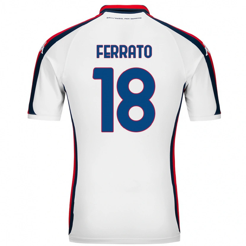 Danxen Uomo Maglia Claudia Ferrato #18 Bianco Kit Gara Away 2024/25 Maglietta