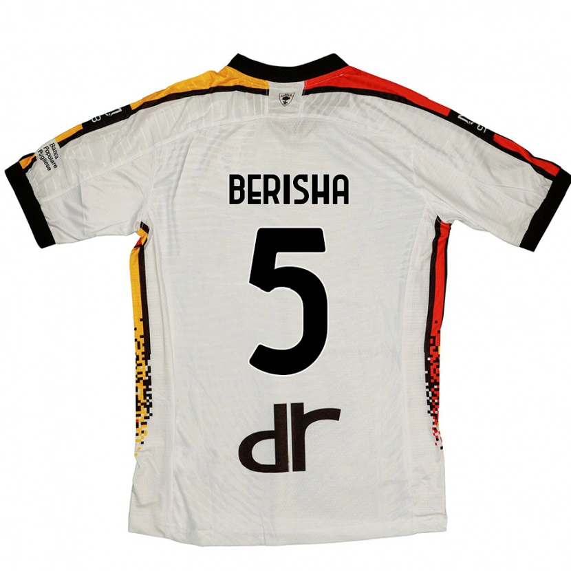 Danxen Uomo Maglia Medon Berisha #5 Bianco Nero Kit Gara Away 2024/25 Maglietta