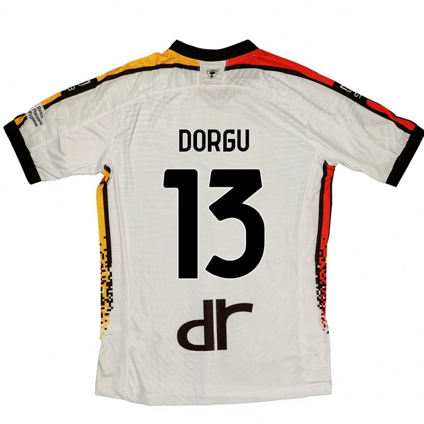 Danxen Uomo Maglia Patrick Dorgu #13 Bianco Nero Kit Gara Away 2024/25 Maglietta