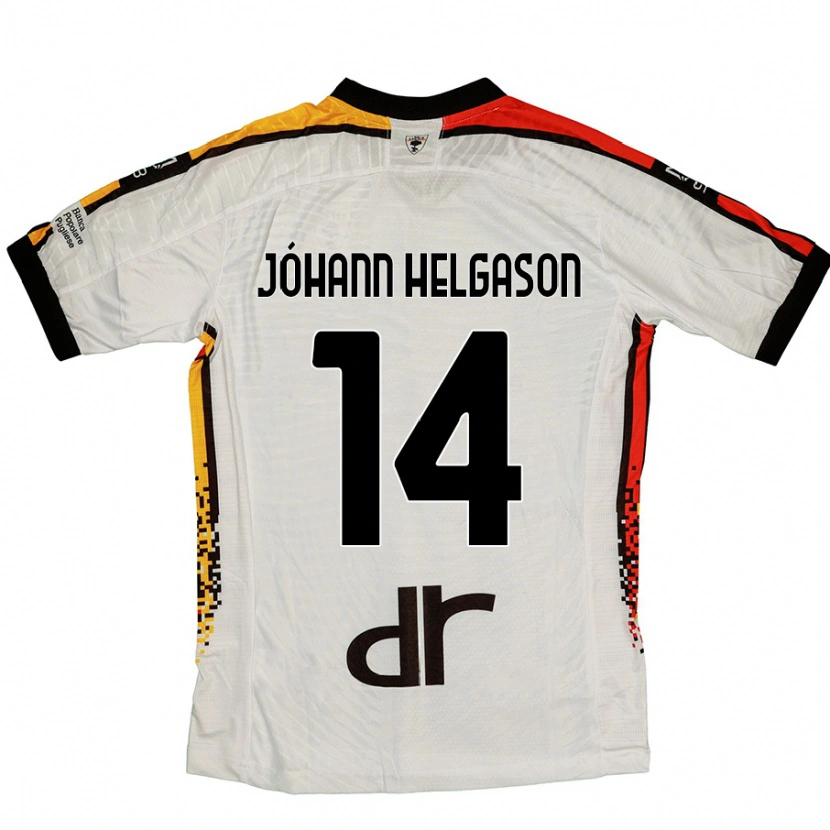 Danxen Uomo Maglia Thórir Jóhann Helgason #14 Bianco Nero Kit Gara Away 2024/25 Maglietta