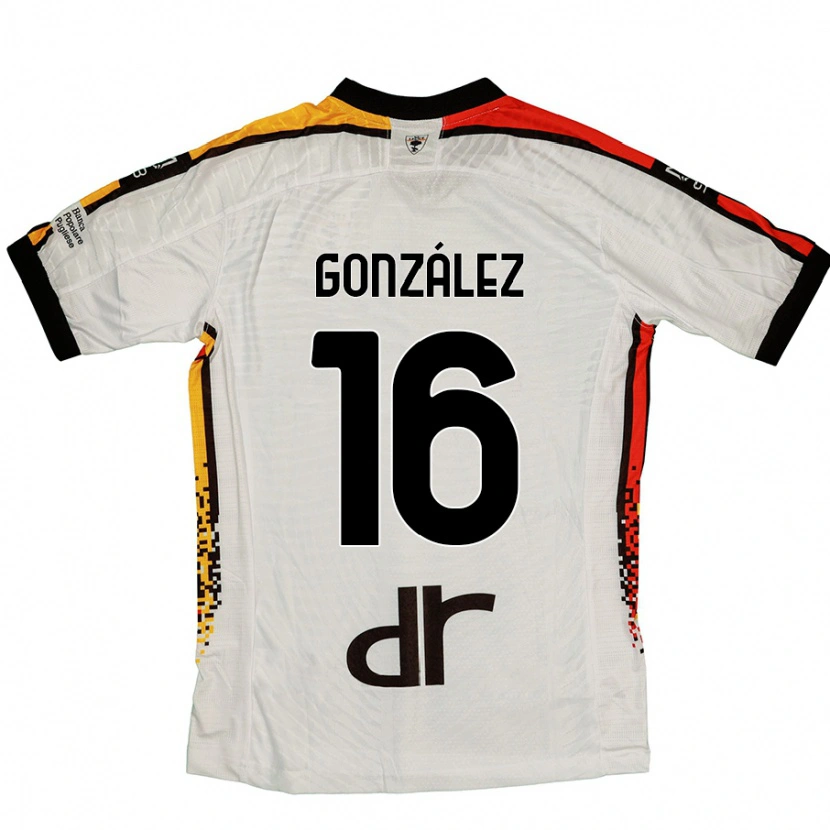Danxen Uomo Maglia Joan González #16 Bianco Nero Kit Gara Away 2024/25 Maglietta