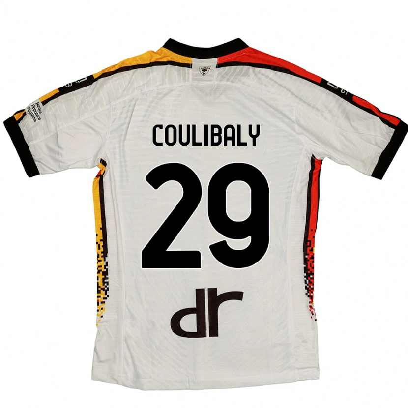 Danxen Uomo Maglia Lassana Coulibaly #29 Bianco Nero Kit Gara Away 2024/25 Maglietta