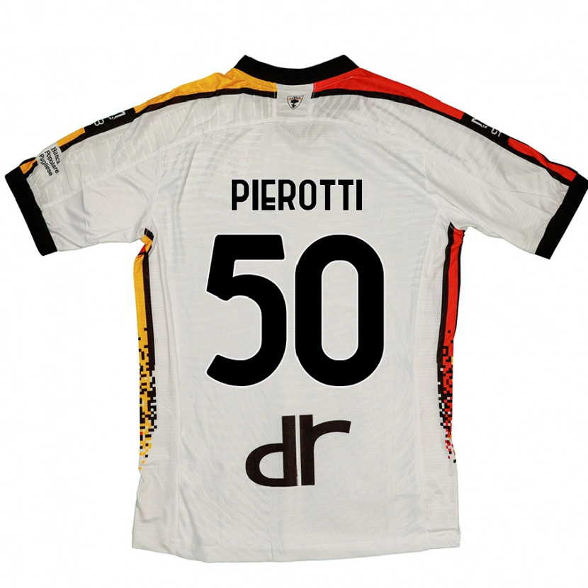 Danxen Uomo Maglia Santiago Pierotti #50 Bianco Nero Kit Gara Away 2024/25 Maglietta