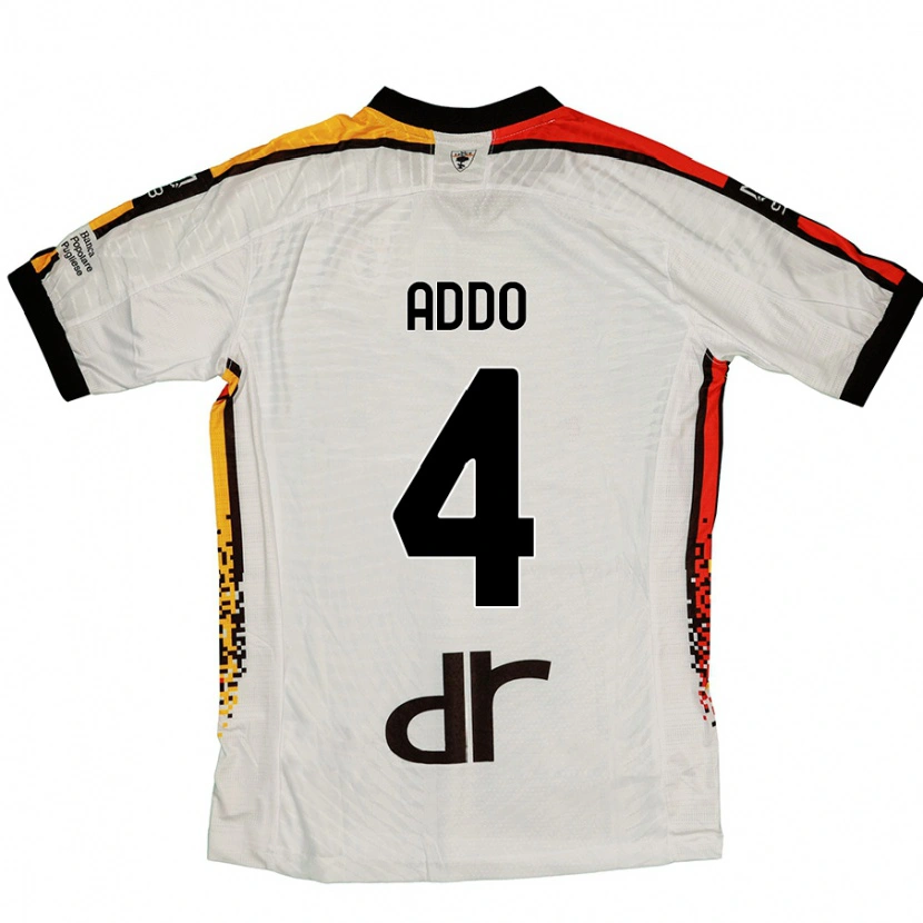 Danxen Uomo Maglia Vernon Addo #4 Bianco Nero Kit Gara Away 2024/25 Maglietta