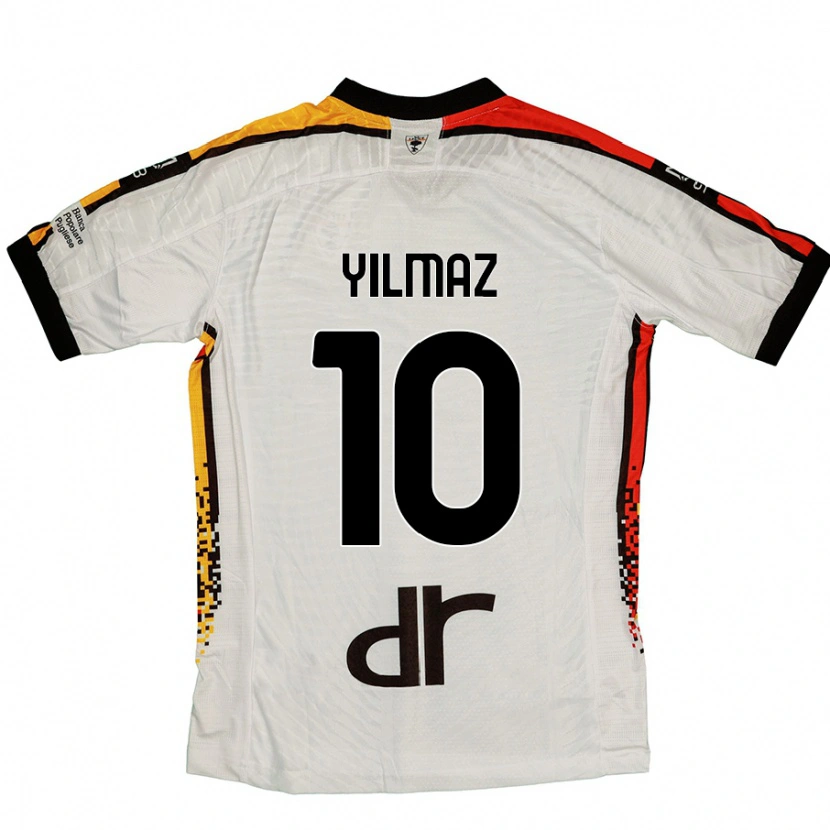 Danxen Uomo Maglia Enes Yilmaz #10 Bianco Nero Kit Gara Away 2024/25 Maglietta
