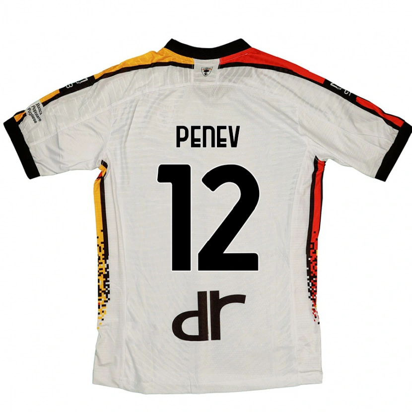 Danxen Uomo Maglia Plamen Penev #12 Bianco Nero Kit Gara Away 2024/25 Maglietta
