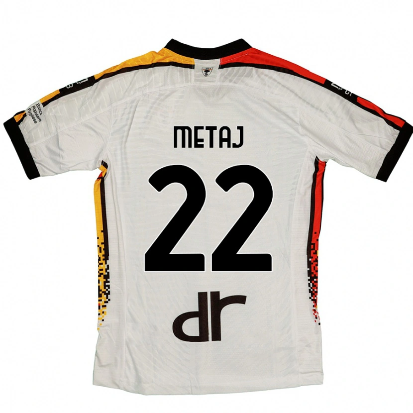 Danxen Uomo Maglia Dejvi Metaj #22 Bianco Nero Kit Gara Away 2024/25 Maglietta