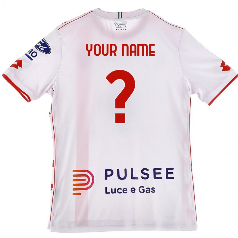 Danxen Uomo Maglia Il Tuo Nome #0 Bianco Rosso Kit Gara Away 2024/25 Maglietta