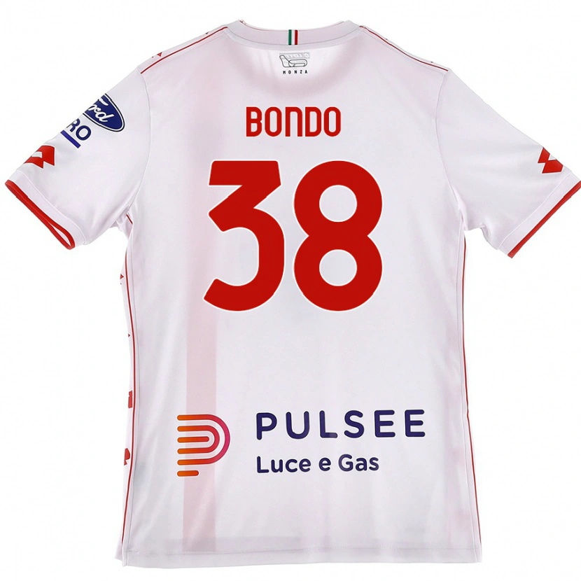 Danxen Uomo Maglia Warren Bondo #38 Bianco Rosso Kit Gara Away 2024/25 Maglietta