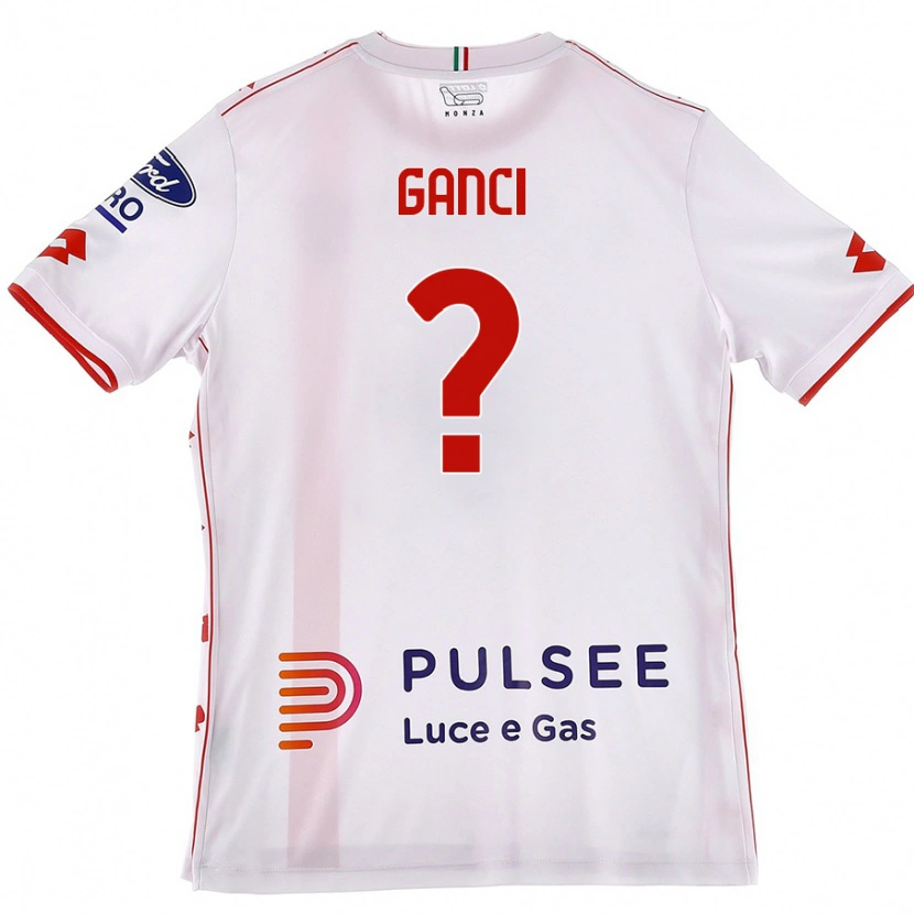 Danxen Uomo Maglia Daniele Ganci #0 Bianco Rosso Kit Gara Away 2024/25 Maglietta