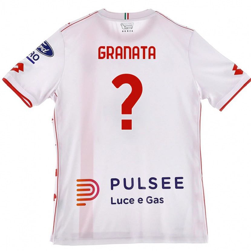 Danxen Uomo Maglia Giorgio Granata #0 Bianco Rosso Kit Gara Away 2024/25 Maglietta
