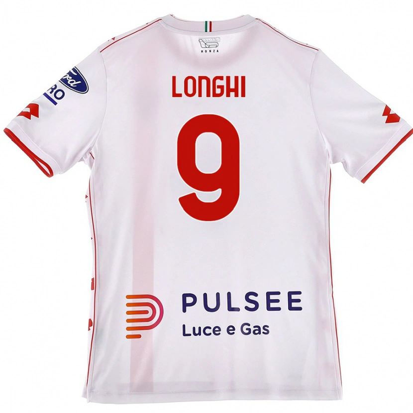 Danxen Uomo Maglia Jordan Longhi #9 Bianco Rosso Kit Gara Away 2024/25 Maglietta