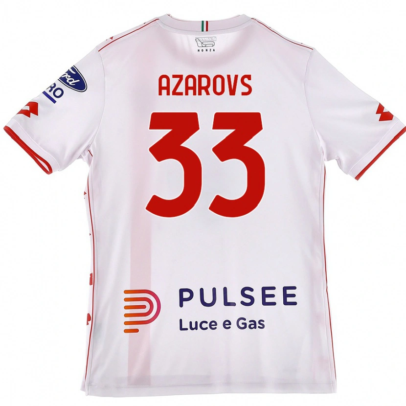 Danxen Uomo Maglia Timurs Azarovs #33 Bianco Rosso Kit Gara Away 2024/25 Maglietta