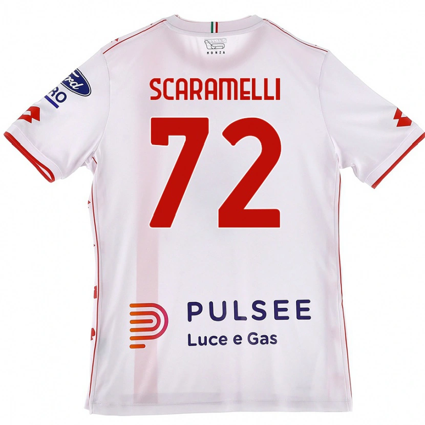 Danxen Uomo Maglia Endris Scaramelli #72 Bianco Rosso Kit Gara Away 2024/25 Maglietta
