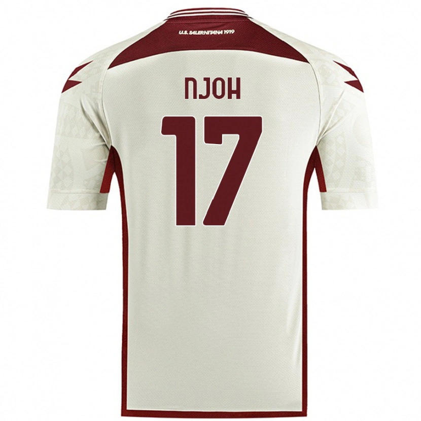Danxen Uomo Maglia Lilian Njoh #17 Colore Crema Kit Gara Away 2024/25 Maglietta
