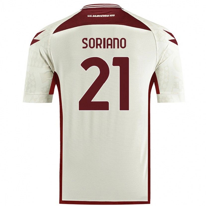 Danxen Uomo Maglia Roberto Soriano #21 Colore Crema Kit Gara Away 2024/25 Maglietta