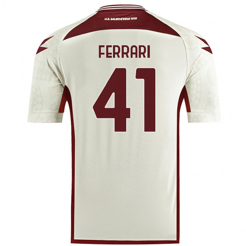 Danxen Uomo Maglia Tommaso Ferrari #41 Colore Crema Kit Gara Away 2024/25 Maglietta