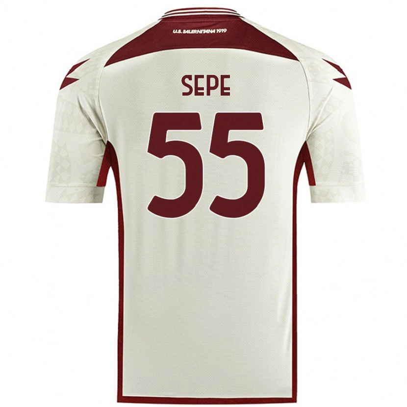 Danxen Uomo Maglia Luigi Sepe #55 Colore Crema Kit Gara Away 2024/25 Maglietta