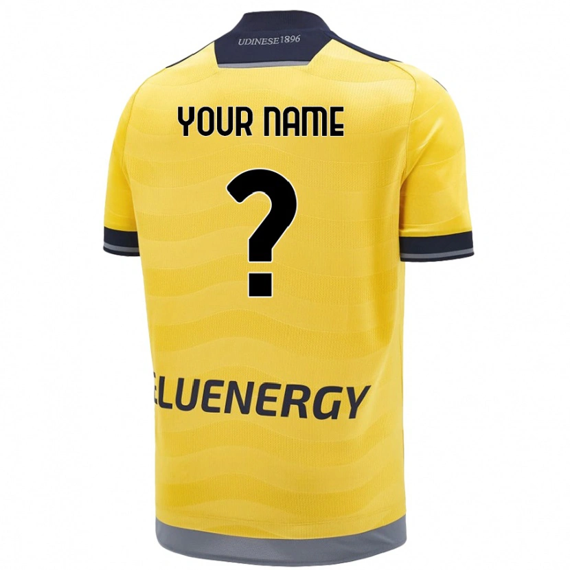 Danxen Uomo Maglia Il Tuo Nome #0 Oro Kit Gara Away 2024/25 Maglietta