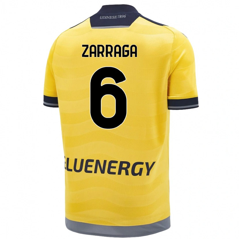 Danxen Uomo Maglia Oier Zarraga #6 Oro Kit Gara Away 2024/25 Maglietta