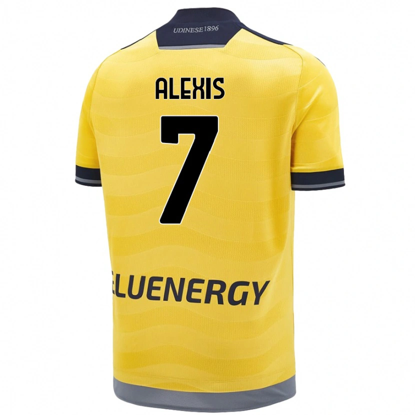 Danxen Uomo Maglia Alexis Sánchez #7 Oro Kit Gara Away 2024/25 Maglietta