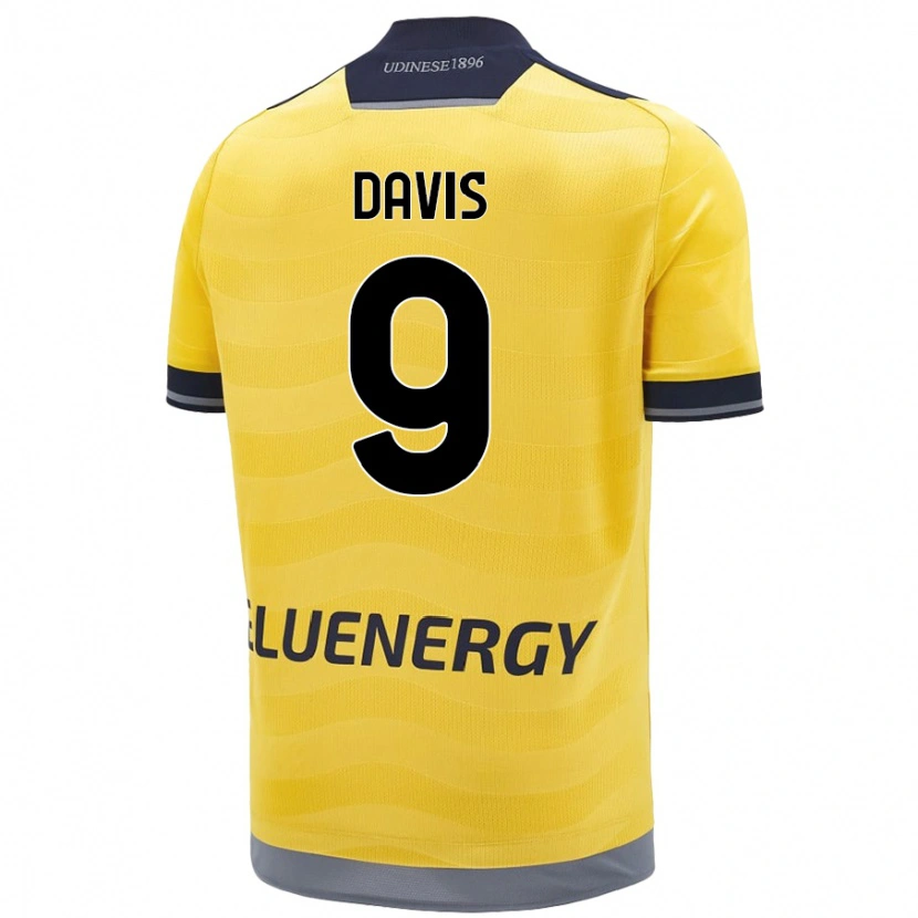 Danxen Uomo Maglia Keinan Davis #9 Oro Kit Gara Away 2024/25 Maglietta