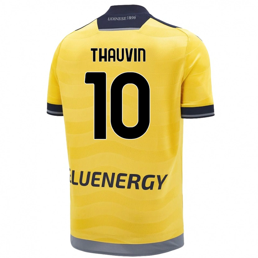 Danxen Uomo Maglia Florian Thauvin #10 Oro Kit Gara Away 2024/25 Maglietta