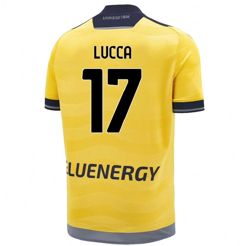 Danxen Uomo Maglia Lorenzo Lucca #17 Oro Kit Gara Away 2024/25 Maglietta