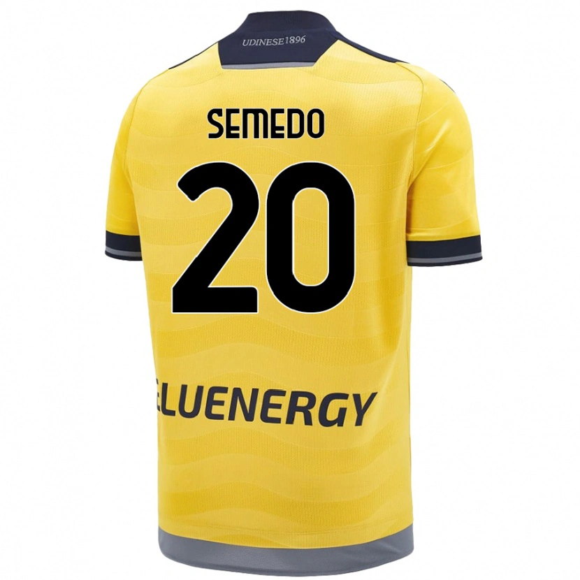 Danxen Uomo Maglia Vivaldo Semedo #20 Oro Kit Gara Away 2024/25 Maglietta