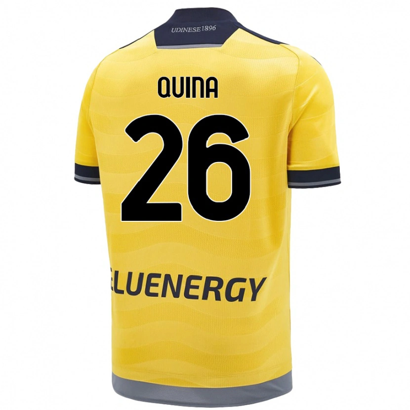 Danxen Uomo Maglia Domingos Quina #26 Oro Kit Gara Away 2024/25 Maglietta