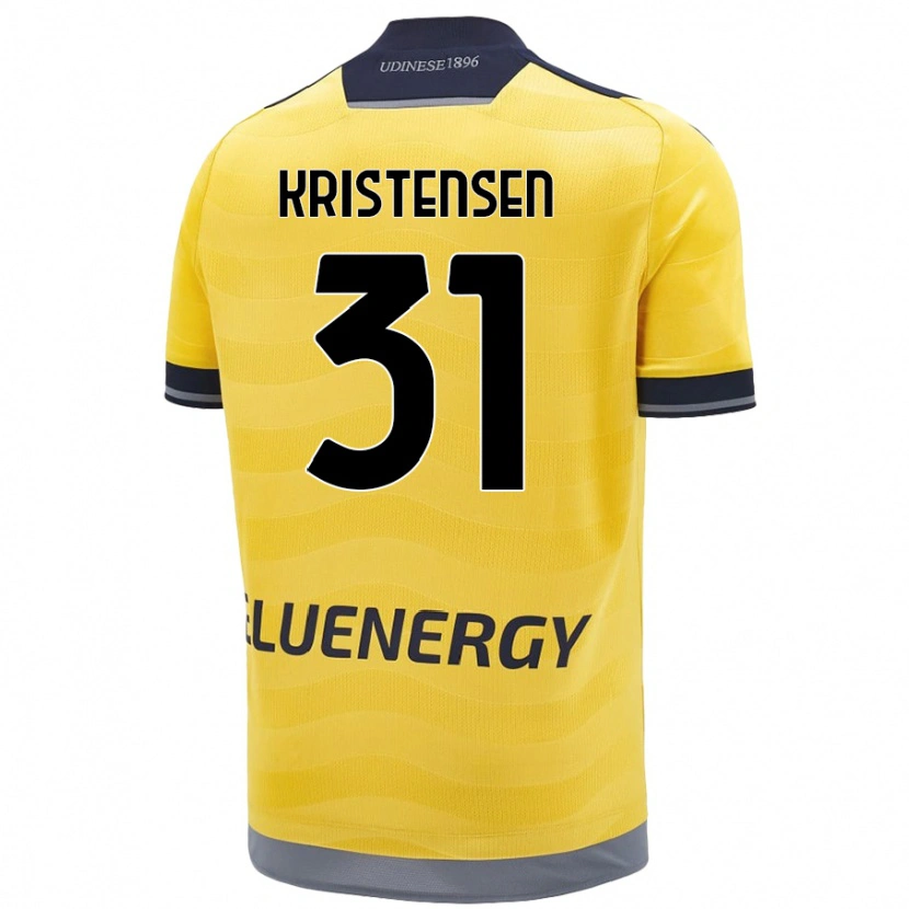 Danxen Uomo Maglia Thomas Kristensen #31 Oro Kit Gara Away 2024/25 Maglietta