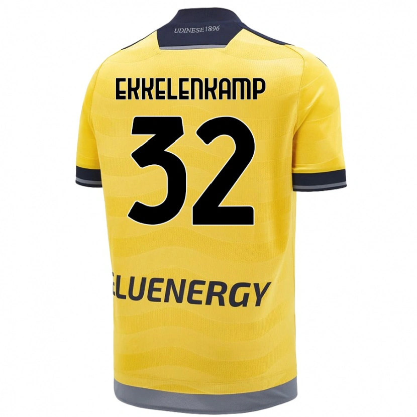 Danxen Uomo Maglia Jurgen Ekkelenkamp #32 Oro Kit Gara Away 2024/25 Maglietta