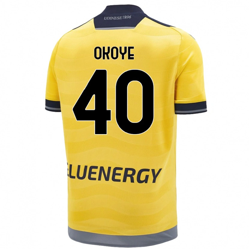 Danxen Uomo Maglia Maduka Okoye #40 Oro Kit Gara Away 2024/25 Maglietta