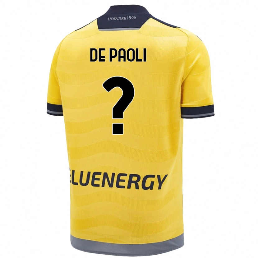 Danxen Uomo Maglia Cristiano De Paoli #0 Oro Kit Gara Away 2024/25 Maglietta