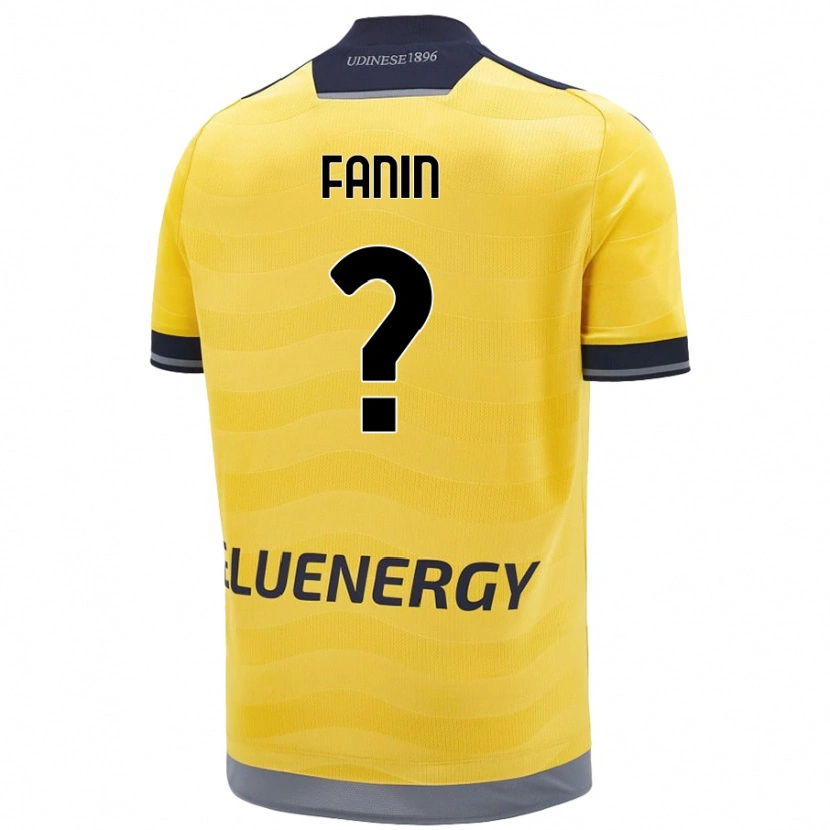 Danxen Uomo Maglia Alessandro Fanin #0 Oro Kit Gara Away 2024/25 Maglietta