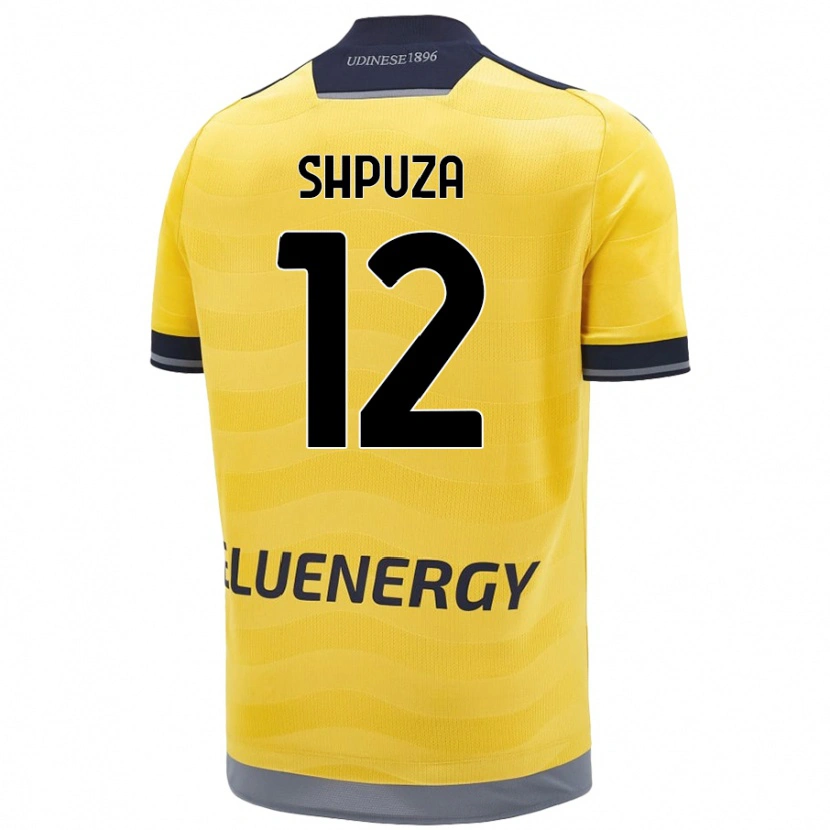 Danxen Uomo Maglia Kleo Shpuza #12 Oro Kit Gara Away 2024/25 Maglietta