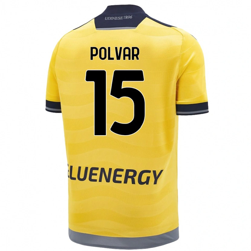Danxen Uomo Maglia Francesco Polvar #15 Oro Kit Gara Away 2024/25 Maglietta
